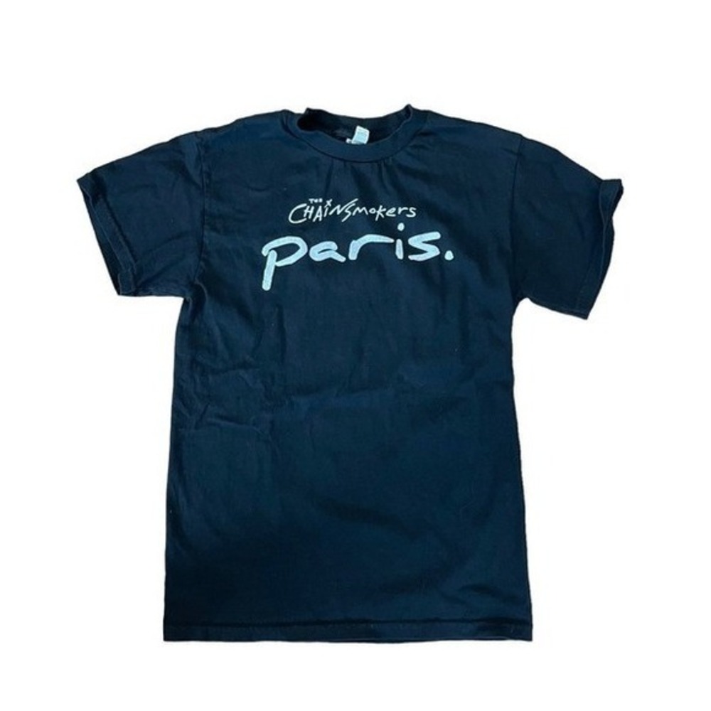 The Chain Smokers Paris Graphic Tee Black White Short Sleeve Crewneck‎ S